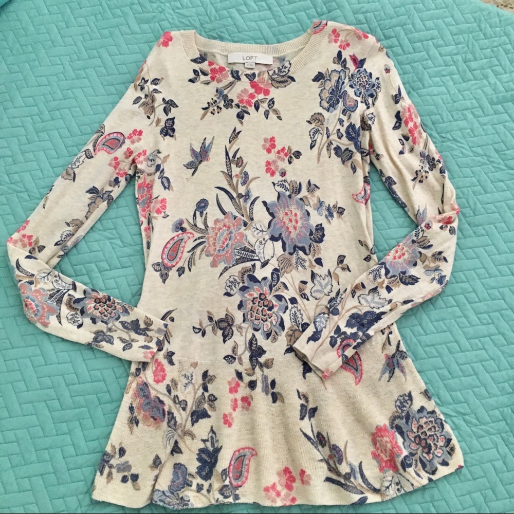 Loft XS Peplum Sweater Top